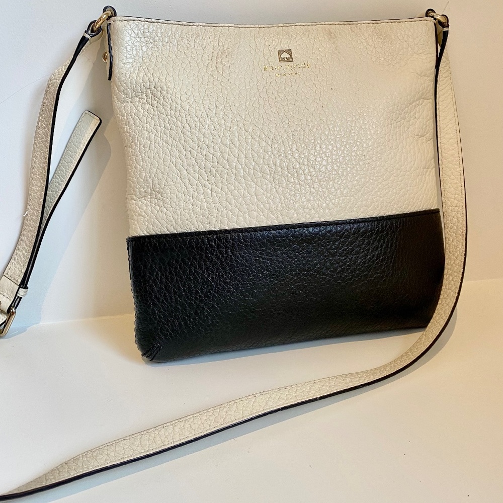 Kate Spade Leather Black and White Color Block Purse
